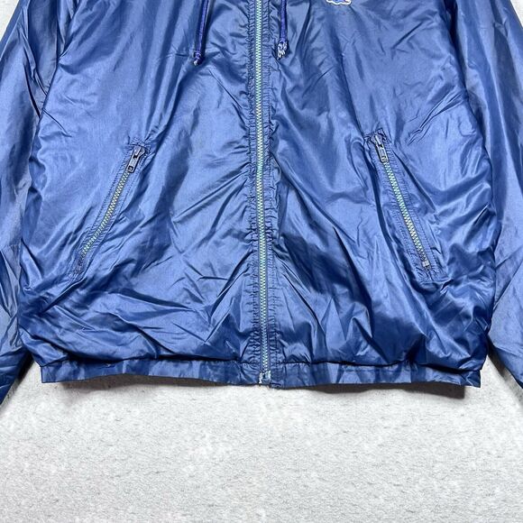 Vintage Izod Lacoste Windbreaker Mens Size Large Blue Full Zip Jacket Hooded - Picture 4 of 13